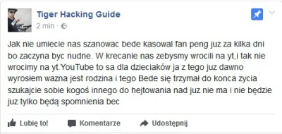 RzecznikWykopu - Melon strzelił focha, będzie kasować fan peng i nie wróci na youtube...