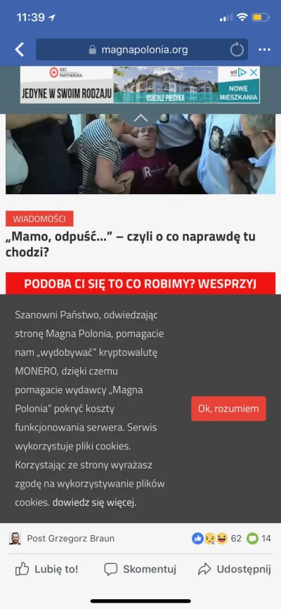 wiz666 - to jest mały miki, magnapolonia ma o wiele lepszy komunikat o ciastkach :D