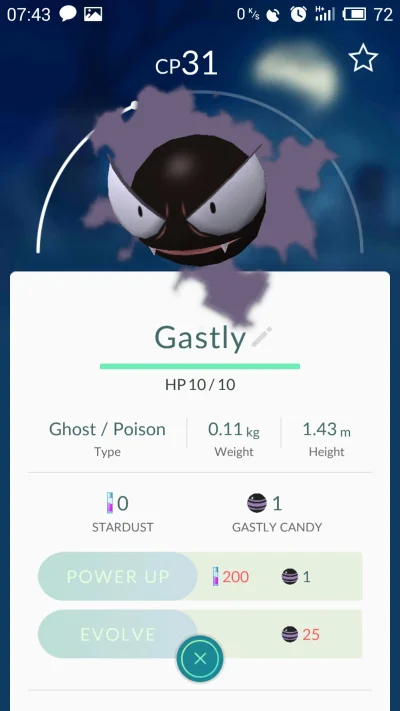 Mortisto - Z Gastly'ego to ja sie ciesze :D #pokemongo