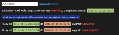 rowicky - Kolega wyżej ma zablokowane priv, więc kolejne losowanie wygrywa @coolcooly...