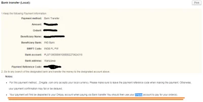 Tom6533 - Siemanko, zrobiłem zamówienie na DHgate, wybrałem sposób zapłaty "Bank Tran...