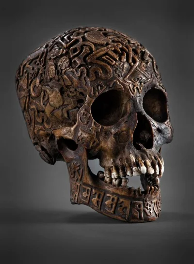 Kakergetes - Kapala - grawerowana czaszka z Tybetu. Sam nie wiem czy jest bardziej pi...