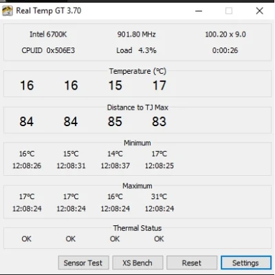 Jofiel - @Ky0sHiR0: Kalvin S24 na i6700k 4.6oc IDLE trzyma temp. pokojową +/-1, najwy...