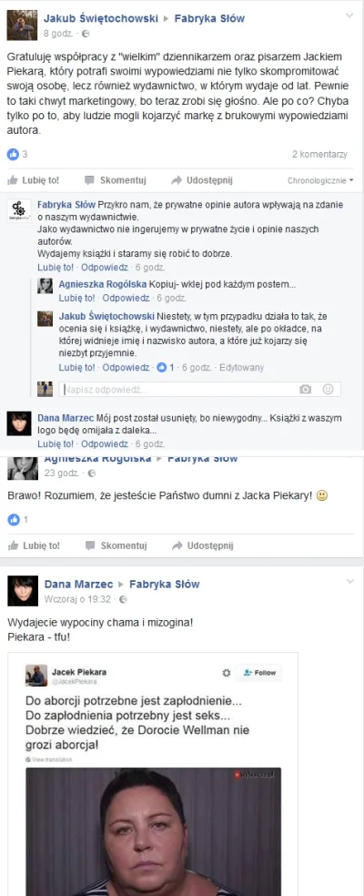 Czlowiek-Radom - Trochę mi żal ludzi z #fabrykaslow 
#jacekpiekara napisał prostacki...