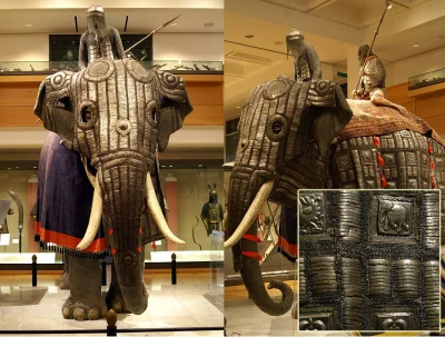 myrmekochoria - Zbroja dla słonia (118-159 kg), Indie początek XVII wieku. Do zestawu...