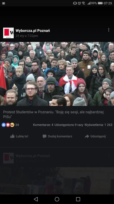 kubapoz - Protest pożal się borze studentów w Poznaniu. Moment odspiewania hymnu. Po ...