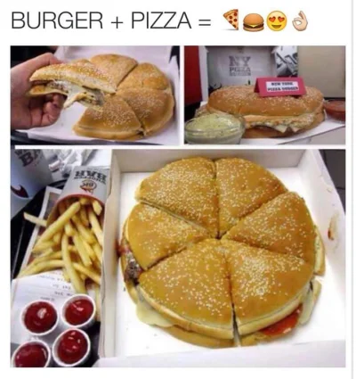 dreamy - Mirki, oto pizzo-burger ( ͡° ͜ʖ ͡°) Czego to ludzie nie wymysla #foodporn #f...