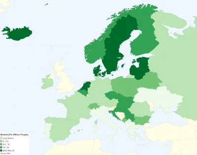 stepBYstep - Liczba modelek na 1 milion mieszkancow. #mapporn