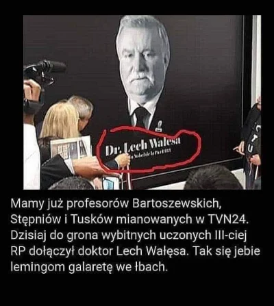 AlfredoDiStefano - Wiedzieliscie ze Wałęsa ma tytuł doktora? #walesacontent #polityka