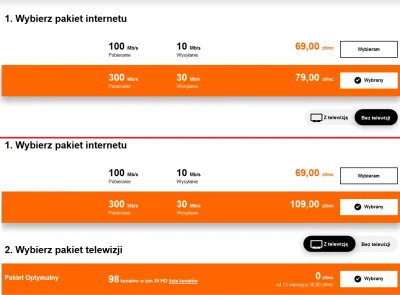 radosss - Chcąc zamówić sam internet w Orange ceny pakietów mają się następująco: 69z...
