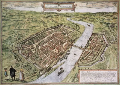 myrmekochoria - Mapa Frankfurtu z Civitates orbis terrarum (1572–1618). Fascynujący z...