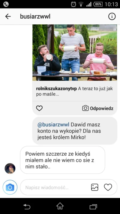 JacobyHC - #rolnikszukazony 
Wołomin jednak mirkował ( ͡° ͜ʖ ͡°)ﾉ⌐■-■