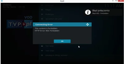 OjciecMalwersant - Cześć, czy działa Wam TVP VOD we wtyczce Telewizja Polska w Kodi? ...