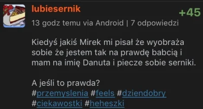 aloszkaniechbedzie - Bardzo mi się podoba pomysł na konto @lubiesernik: ten avatar, t...