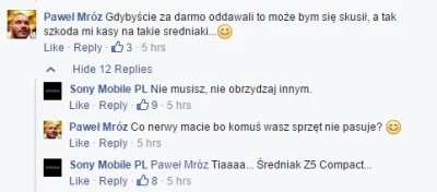 vaxx - Po raz kolejny utwierdzam się w przekonaniu, że fanpage #sony mobile prowadzą ...