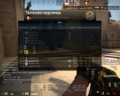 albert1337 - @michal: 

#csgoturniej #csgwyniki

GRUPA M

hypeclub vs Skill Gaming Ch...