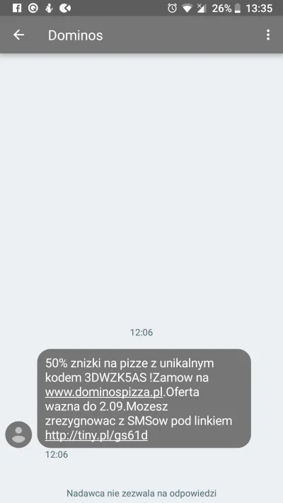 koksa - Kod na -50%, może się komuś przydać :)
#dominos #pizza