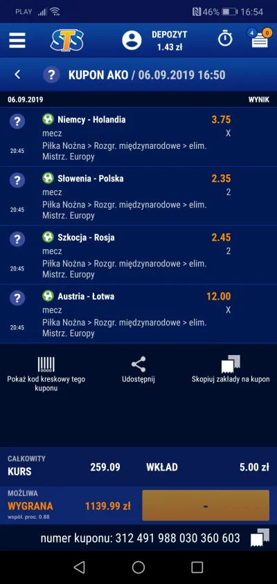 jacol92 - Łapcie, nie musicie dziękować wystarczy 10% z wygranej haha

#mecz #bukma...