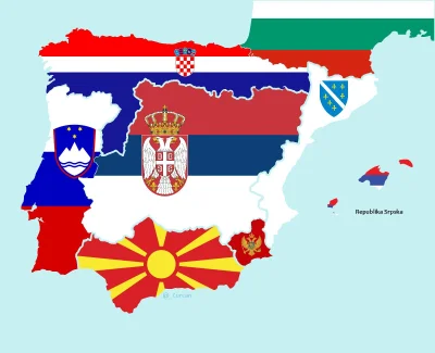 Felix_Felicis - Fragment mapy przedstawiający wybrane państwa Półwyspu Bałkańskiego n...
