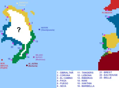 lacuna - Poglądowa mapa świata. Mapa przedstawia niezbadany jeszcze dokładnie, nowood...