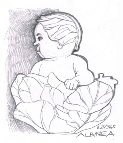 Albinea - #365marzec #albinearysuje
62/365 dziecko. W kapuście, żebym całego rysować...