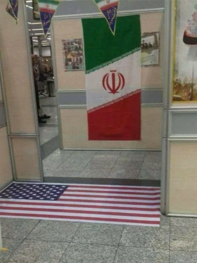 d.....t - > #Iran’s central #airport in #Tehran is using an #American #flag as a welc...