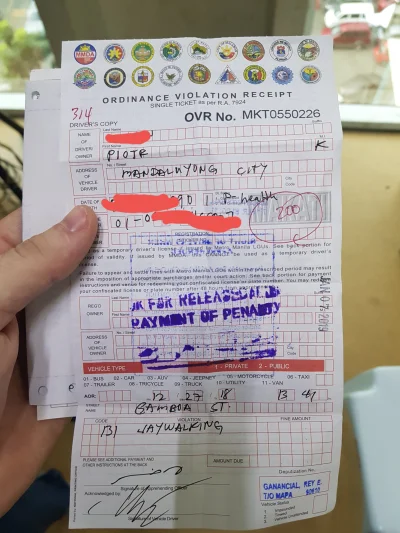 xz2580 - Dostałem mandat na Filipinach za przechodzenie przez ulicę w niedozwolonym m...