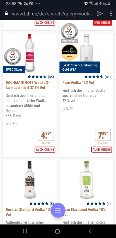 sodomek - @zlorzeczenie: Lidl.de wódka za 4.99€ jeszcze patologia czy już nie patolog...