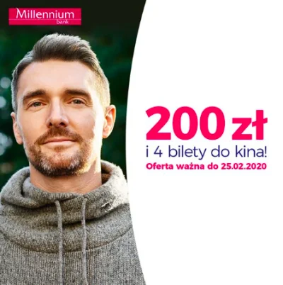 Goodie_pl - Polecamy promocję Banku Millennium - 200 zł i 4 bilety do sieci kin Helio...