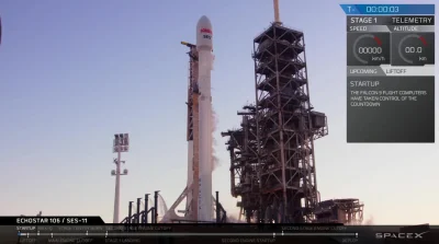 blamedrop - Start rakiety Falcon 9 wraz z satelitą SES-11/EchoStar 105 na orbitę geos...