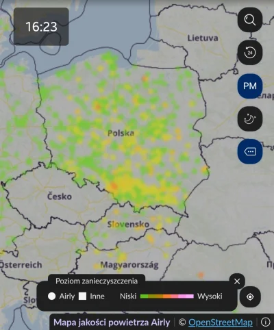 KingRagnar - Poziom zanieczyszczenia kraju na 16:23 

Wybrałem opcję PM - wyświetla t...