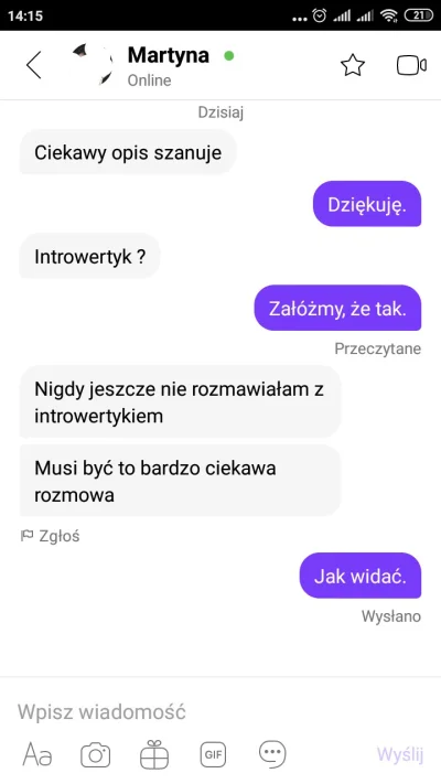 jaann6 - "Ciekawa rozmowa"
#tinder #badoo #przegryw #logikarozowychpaskow