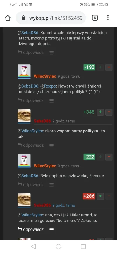 Tomasztom - Wy śmiecie jak możecie zaslepieni polityką rzucać się na jeszcze ciepłego...