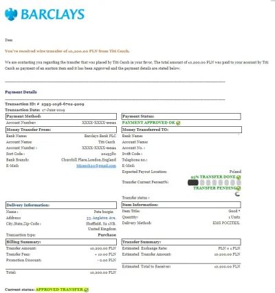 marek-bojko - Do mnie też napisał oszust tez tak samo z banku Barclays.
Oszuści wyko...