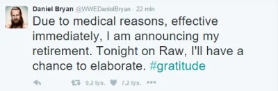 rockydoggy - #wwe #wrestling
Daniel Bryan ogłosił odejście na emeryturę na Twitterze...