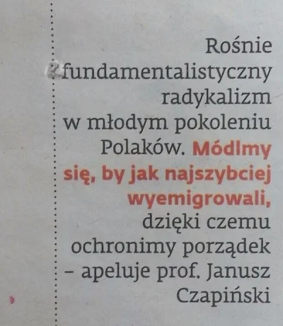 Domowik - Oto jak niejaki prof. Czapiński na łamach "GW" komentuje wynik I tury i fak...