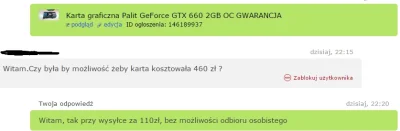 M.....7 - No i się zaczyna patologia OLX wystawiłem kartę za 550zł
#heheszki #olx #c...