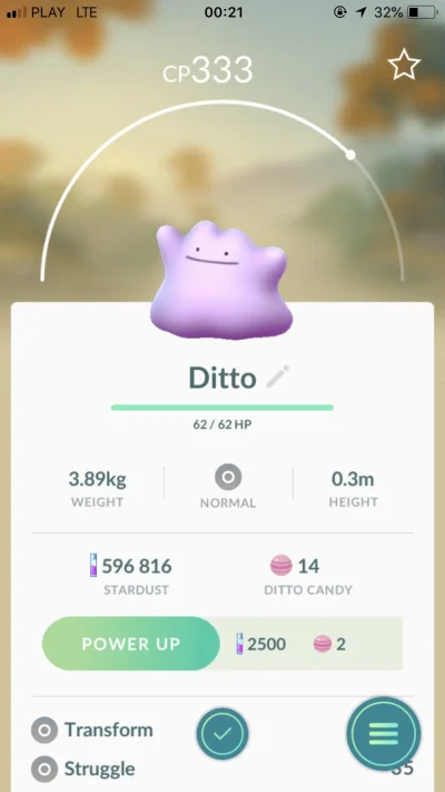 Majronn - Ditto to jakis specjalny pokemon? Mialem jakas inna animacje po zlapaniu

#...