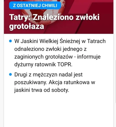 Qontrol - Znaleźli zwłoki jednego grotołaza. 

#gory #jaskinie #breakingnews