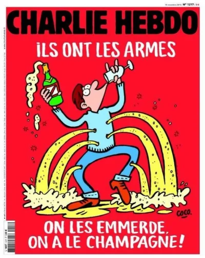 pek - Okładka najnowszego numeru Charlie Hebdo

"Oni mają broń. Pieprzyć ich, my ma...