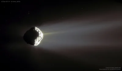 s.....w - Sierp i obłok pyłowo-gazowy, zbliżającej się do słońca komety 67P/Czuriumow...