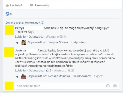 P.....k - Laska na grupie szosowej na fb popełniła wczoraj wpis który dzisiaj się ziś...