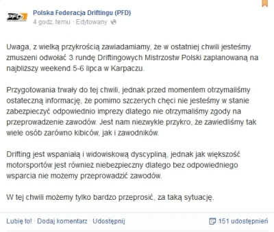 Pachlak - Driftingowe Mistrzostwa Polski w Karpaczu odwołane (╥﹏╥)



#samochody #dri...