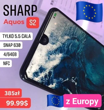 sebekss - Tylko 99.99$ [~385zł] za telefon Sharp Aquos S2(C10) 4/64GB z Europy❗
Snap...