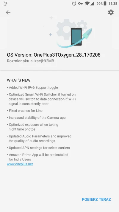 mj-karol - #OxygenOS 4.0.3 OTA dostępny dla wybranych krajów. Ja pobieram przez VPN -...