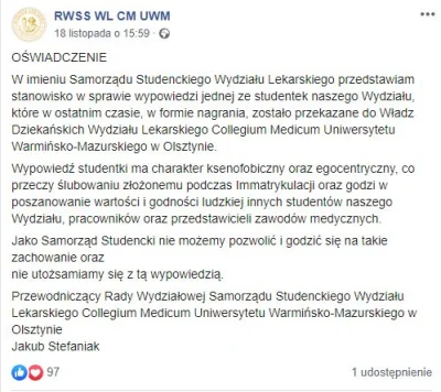 pemo212 - Stanowisko Samorządu Studenckiego Wydziału Lekarskiego Uniwersytetu Warmińs...