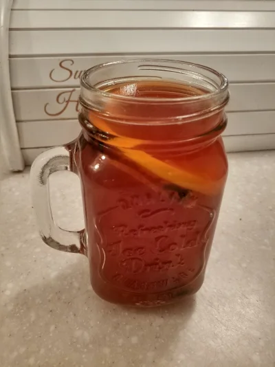 Michu94 - Herbata z pomarańczą, imbirem, sokiem malinowym, miodem i przyprawami korze...