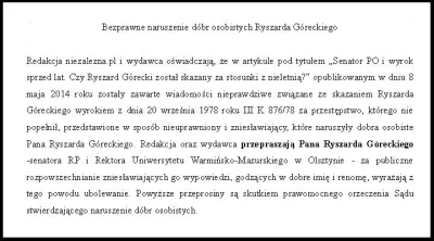 adi2131 - Niezależna pe el przeprasza senatora PO za oszczerstwa, oczywiście na samym...