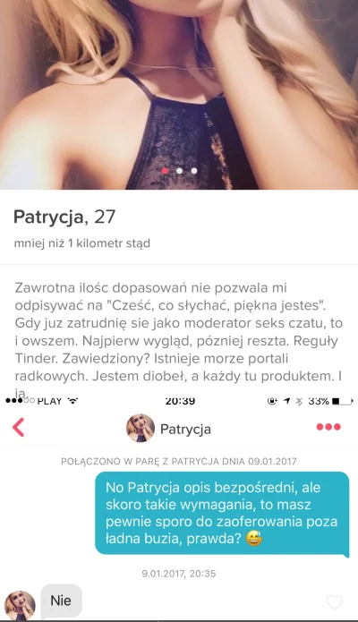 Atryu - Przynajmniej szczera ( ͡°( ͡° ͜ʖ( ͡° ͜ʖ ͡°)ʖ ͡°) ͡°) #tinder #rozowepaski #ra...