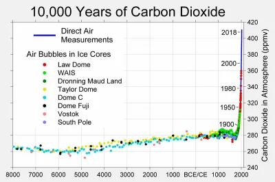 kwanty - > W historii Ziemi były okresy, kiedy zawartość CO2 w atmosferze była znaczn...